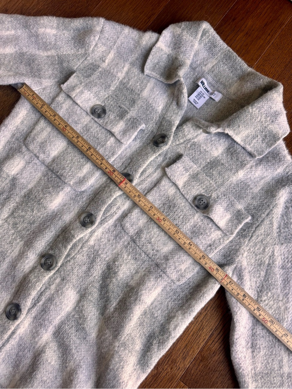 William Rast Light Gray Button-Front Shacket - Picture 3 of 9